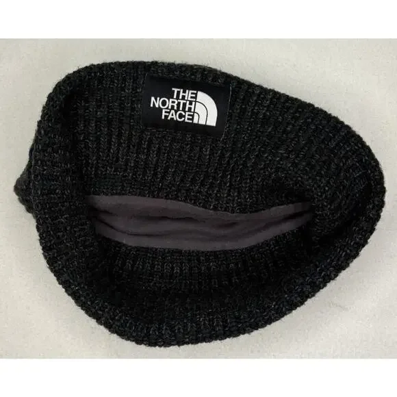 The North face Black Grey Speckled Beanie, Fleece Lined, Unisex, One Size - Picture 4 of 5